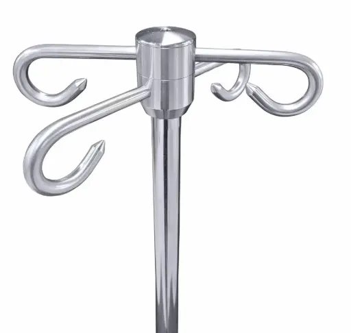IV Pole - 4 Hook to mount to medical trolley